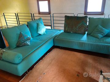 Divano tre posti e due posti acquamarina