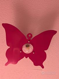 Plafoniera lampadario da soffitto farfalla fucsia