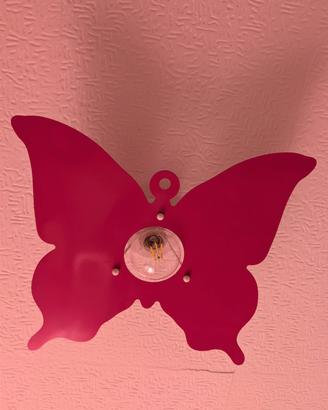Plafoniera lampadario da soffitto farfalla fucsia
