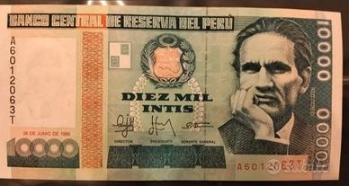 Perù-10000 intis(28/06/1988)