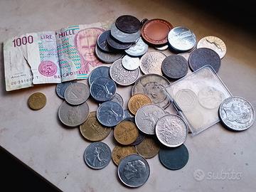 Lotto monete da collezione e banconota storica
