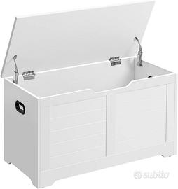 VASAGLE Cassapanca, Panca Portaoggetti, Pouf Organ