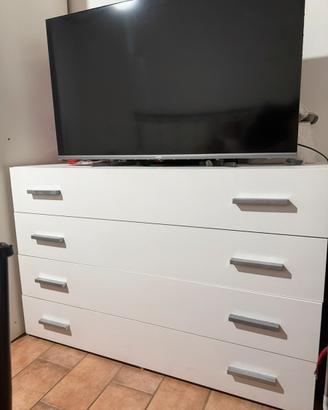 Set cassettiera + comodini bianchi