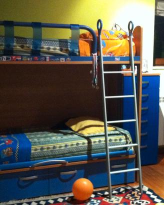 Letto a ponte Moretti Compact con 2 letti singoli