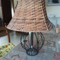 Abatjour vimini e ferro battuto 