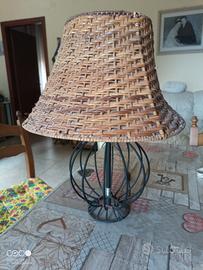 Abatjour vimini e ferro battuto 