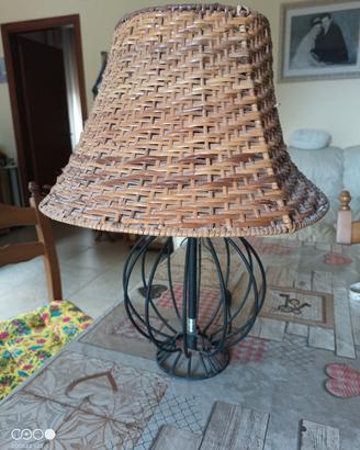 Abatjour vimini e ferro battuto 