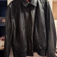 giacca in pelle nera uomo taglia L