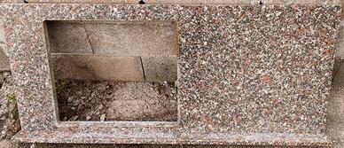 Piano in granito cucina con foro per fornelli