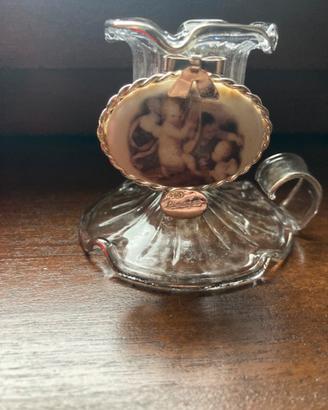 Candelabro cn fiocco in argento