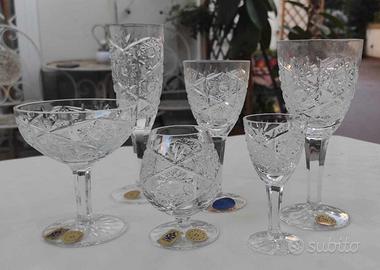 36 bicchieri di cristallo Boemia anni 80