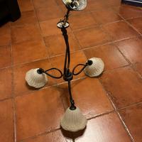Lampadario Rustico Vintage 3 Luci - Ferro e Vetro