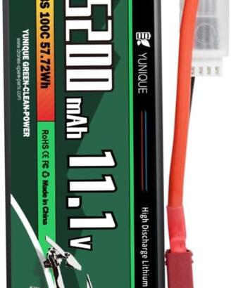 Batteria LiPo 11.1V 5200mAh 100C T-Plug RC