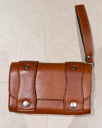 Portafoglio da donna in vera pelle marrone