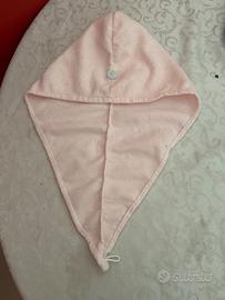 Turbante asciugacapelli triangolare con bottone