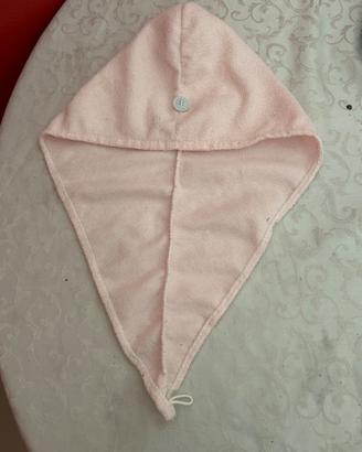 Turbante asciugacapelli triangolare con bottone