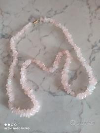 Collana donna quarzo rosa 