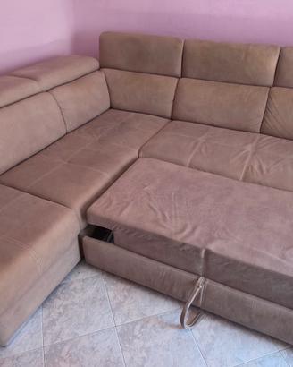 Divano angolare con letto estraibile 