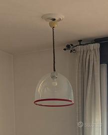 Lampadario anni 70 in vetro soffiato stle Leucos