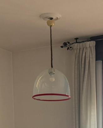 Lampadario anni 70 in vetro soffiato stle Leucos