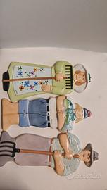 Set 3 ceramiche Robca vintage mestieri