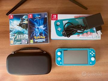 Nintendo Switch Lite Turchese + Giochi + Custodia