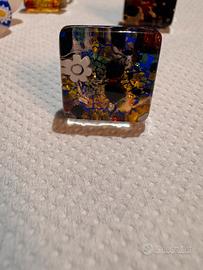 Gioiello anello in vetro di murano