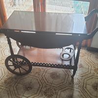 carrello porta liquori vintage con ruote