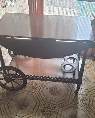 carrello porta liquori vintage con ruote