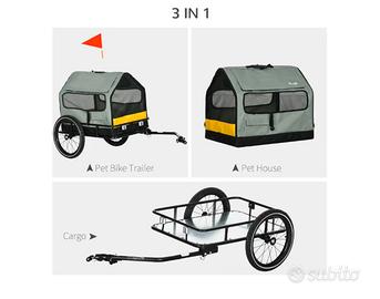 carrello bici per cani fino 10kg