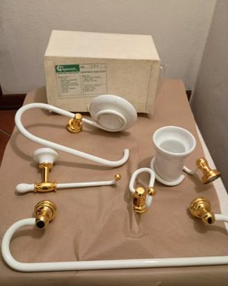 accessori bagno Capannoli bianco oro 