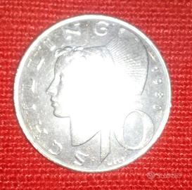 Moneta 10 scellini/schilling Austria 1980