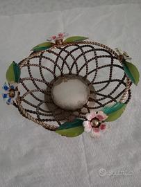 Centrotavola Intrecciato con Fiori & Foglie anni70