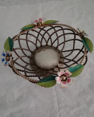 Centrotavola Intrecciato con Fiori & Foglie anni70
