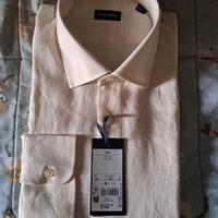 Camicia maniche lunghe bianca in lino uomo