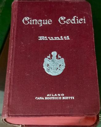 Cinque codici riuniti Codice Civile Regno d’Italia