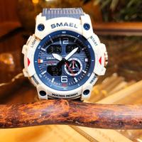 Crono sportivo Dual time/Dual Display Smael Blu/Wh