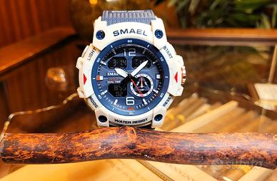 Crono sportivo Dual time/Dual Display Smael Blu/Wh