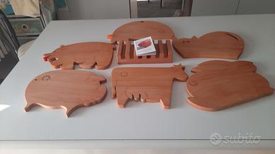 SET FATTORIA IN LEGNO PER TAGLIERE