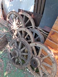 Ruote carro di legno
