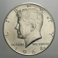 1/2 DOLLARO USA 1964 ZECCA DENVER IN ARGENTO 900