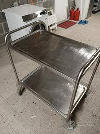 carrello inox 2 piani