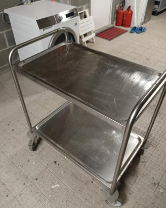 carrello inox 2 piani