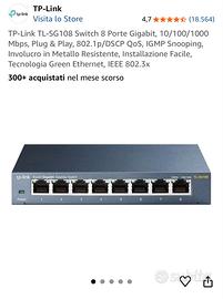 Switch 8 porte gigabit tp-link in metallo