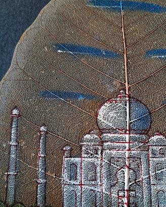 Foglie dipinte a mano arte indiana 