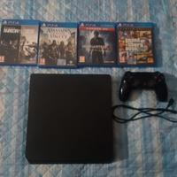 ps4 slim + 1 joystick originale e 4 giochi