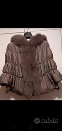 Poncho-Mantella bordata di pelliccia