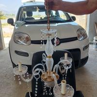 Lampadario/i in vetro ed ottone color oro