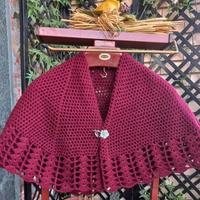 Mantellina della nonna,Scialle handmade, uncinetto