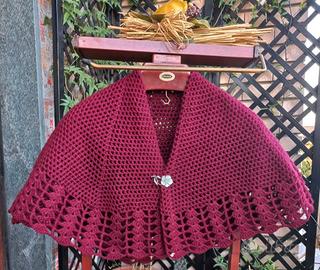 Mantellina della nonna,Scialle handmade, uncinetto